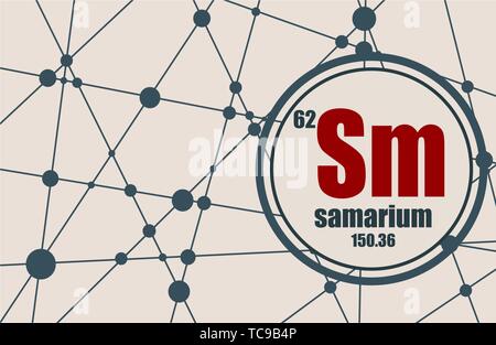 Samarium chemisches Element. Stock Vektor