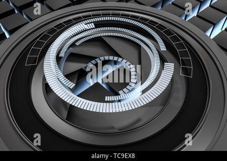 Dreidimensionales rendern, Rendering close-up, tech-sensiblen Hintergrund Stockfoto