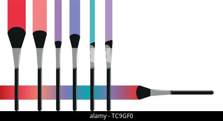 Bunte Make Up Brush Design mit Kopie Raumzeiger Abbildung: EPS 10 gesetzt Stock Vektor