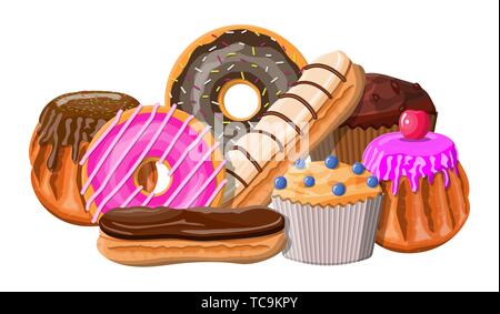 Süße Desserts. Stock Vektor