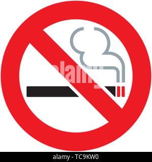 Vector Illustration. Rauchverbot Symbol im flachen Stil. Stock Vektor