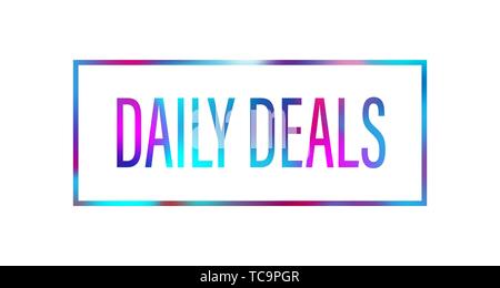 Daly Angebote bunte web Typografie banner Symbol logo Frame Stock Vektor