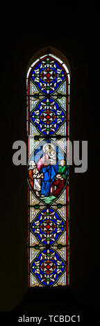 Glasfenster in der Kirche des Heiligen Nikolaus, Fisherton Delamere, Wiltshire, England, UK-James Powell & Söhne 1861 Stockfoto