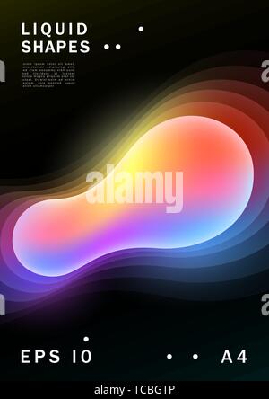 Broschüre Vorlage Layout Design mit hellen leuchtet flüssige Form für Flyer, Cover, Plakate, Karten, Einladungen, Banner Stock Vektor