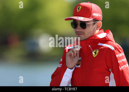 Montreal, Quebec, Kanada. 06 Juni, 2019. 6. Juni 2019, Circuit Gilles Villeneuve, Montréal, Quebec, Kanada; Formel 1 Grand Prix von Kanada, Ankunft Tag; Scuderia Ferrari, Charles Leclerc Credit: Aktion Plus Sport Bilder/Alamy leben Nachrichten Stockfoto