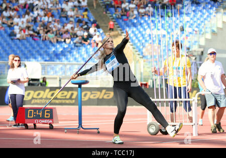 Rom, Italien, Juni 06: Lina Muze Lettlands konkurriert im Speerwurf während der iaaf Diamond League 2019 Golden Gala Pietro Mennea in Rom (Credit: Mickael Chavet/Zuma/Alamy Live-Nachrichten) Stockfoto