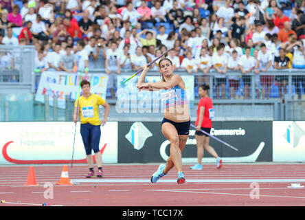 Rom, Italien, Juni 06: Nikola Ogrodnikova der Tschechischen Republik konkurriert im Speerwurf während der iaaf Diamond League 2019 Golden Gala Pietro Mennea in Rom (Credit: Mickael Chavet/Zuma/Alamy Live-Nachrichten) Stockfoto