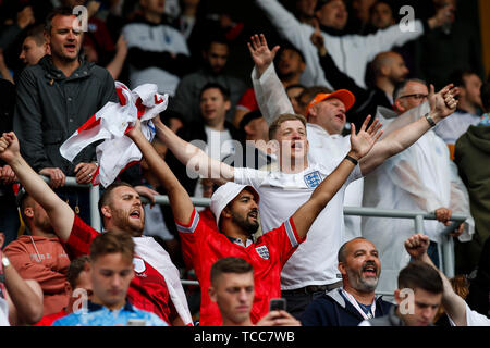 Guimaraes, Portugal. 06 Juni, 2019. England Fans vor dem UEFA Nationen League Finale zwischen den Niederlanden und England in Estadio D. Afonso Henriques am 6. Juni 2019 in Guimaraes, Portugal. (Foto von Daniel Chesterton/phcimages.com) Credit: PHC Images/Alamy leben Nachrichten Stockfoto