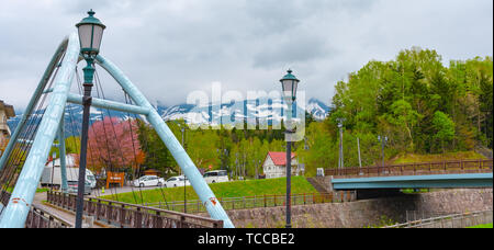 Shirahige-no-taki Wasserfälle und der Tokachi River in Biei, Hokkaido, Japan Stockfoto