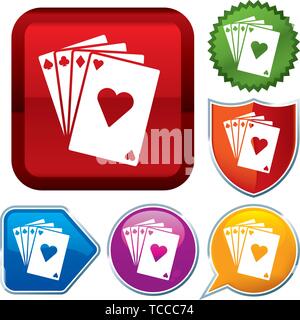 Vector Illustration. Setzen Sie glänzende Symbol Serie auf den Schaltflächen. Karten. Stock Vektor