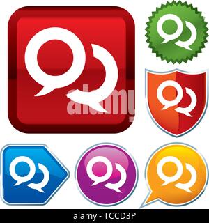 Vector Illustration. Setzen Sie glänzende Symbol Serie auf den Schaltflächen. Gespräch. Stock Vektor