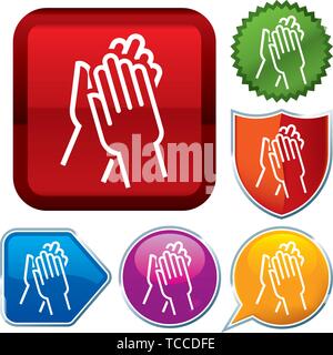 Vector Illustration. Setzen Sie glänzende Symbol Serie auf den Schaltflächen. Applaus. Stock Vektor