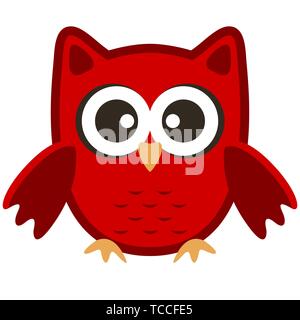 Eule stilisierte Ikone grüne Farben Stock Vektor