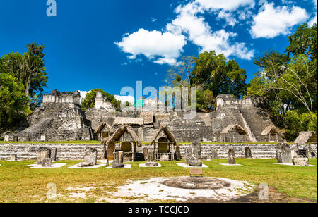 Nördlich der Akropolis bei Tikal in Guatemala. Stockfoto