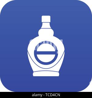 Ahornsirup in Glasflasche Symbol digital Blau Stock Vektor