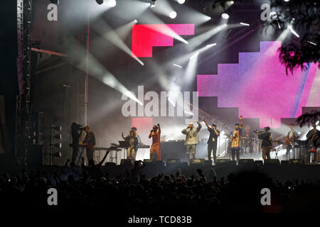 Quebec, Kanada. Die Francos de Montreal, Französisch sprechende freien Konzert Festival in der Innenstadt von Montreal statt. Stockfoto