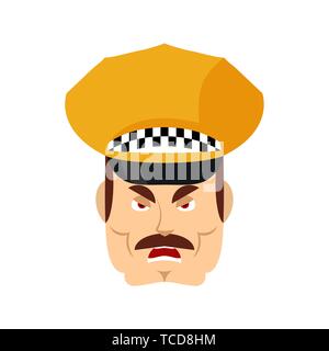 Taxifahrer verärgert emoji. Cabbie böse Gefühle Avatar. Taxifahrer, aggressiv. Vector Illustration Stock Vektor