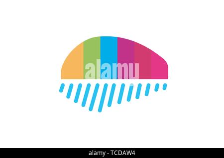 Kreative abstrakte farbenfrohe menschliche Gehirn Symbol Logo Design Illustration Stock Vektor