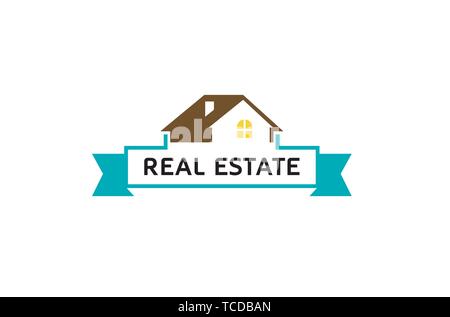 Kreative Haus Dach Immobilien Symbol Logo Design Illustration Stock Vektor