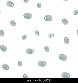 Nahtlose Muster des theatralischen Maske mit glücklichen Gefühl. Vector Illustration. Blaue Maske mit Farbverlauf auf weißem Hintergrund. Stock Vektor