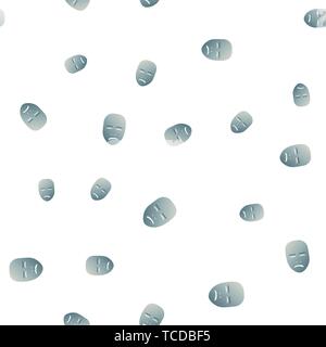 Nahtlose Muster des theatralischen Maske mit Weinen Emotion. Vector Illustration. Blaue Maske mit Farbverlauf auf weißem Hintergrund. Stock Vektor