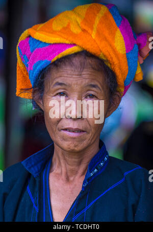 Portrait von Pao Stamm Frau im Shan Staat Myanmar Stockfoto