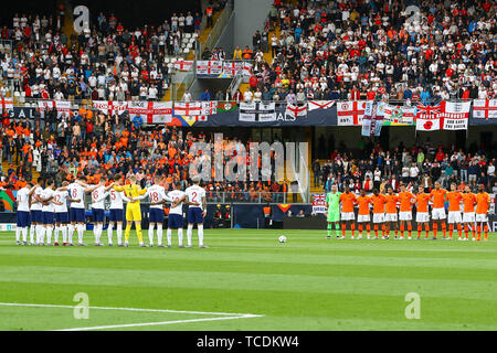 Vom 6. Juni 2019 Guimarães, Portugal Fußball-Nationen Liga - Niederlande gegen England Halbfinale UEFA Nationen Liga 2019 Stockfoto