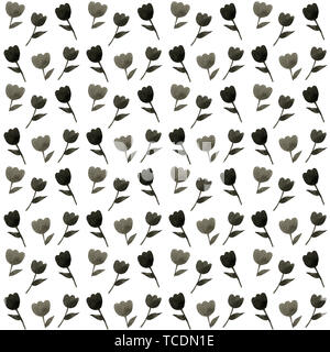 Aquarell Hand gezeichnet bunte Blumen nahtlose Muster. Stockfoto