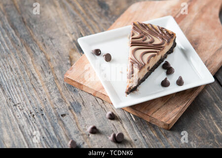 Chocolate Peanut butter Swirl cheesecake Dessert Stockfoto