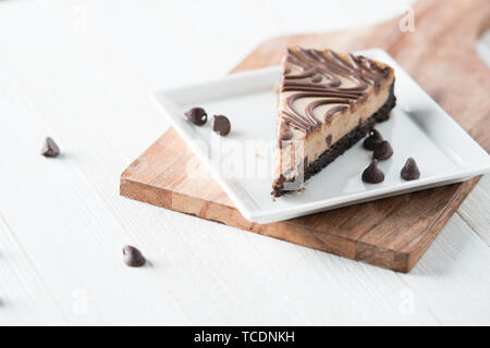 Chocolate Peanut butter Swirl cheesecake Dessert Stockfoto
