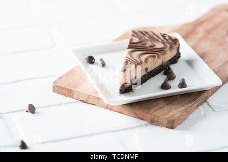 Chocolate Peanut butter Swirl cheesecake Dessert Stockfoto