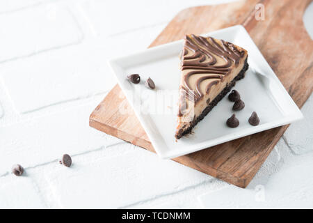 Chocolate Peanut butter Swirl cheesecake Dessert Stockfoto