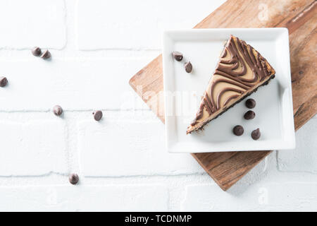 Chocolate Peanut butter Swirl cheesecake Dessert Stockfoto
