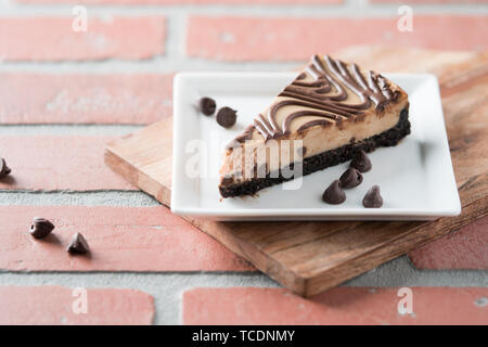Chocolate Peanut butter Swirl cheesecake Dessert Stockfoto