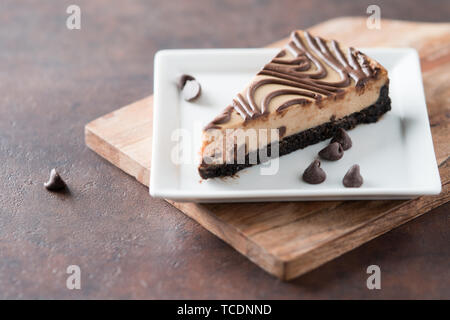 Chocolate Peanut butter Swirl cheesecake Dessert Stockfoto