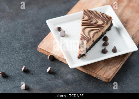 Chocolate Peanut butter Swirl cheesecake Dessert Stockfoto