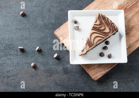 Chocolate Peanut butter Swirl cheesecake Dessert Stockfoto