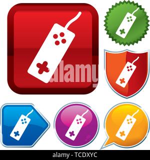 Vector Illustration. Setzen Sie glänzende Symbol Serie auf den Schaltflächen. Spiel. Stock Vektor