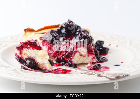 Kleine hausgemachte deset Pie mit Beeren Stockfoto