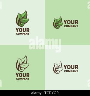 Grüne Blätter vektor Logo für Ihre Firma. Wunderschön gemusterten Vektor Blatt. Symbol für Ökologie und Natürlichkeit. Stock Vektor