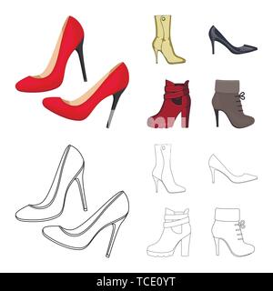 Aufkleber, Frauen, Rot, Silhouette, Boot, heel, high, Schuhe, Stiletto, Mode, Schuh, Paar, Mädchen, Set, Vector, Icon, Illustration, isoliert, Sammlung, Design, Element, Grafik, Zeichen, Vektor, Vektoren, Stock Vektor
