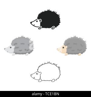 Hedgehog Symbol Cartoon, schwarz. Single Tier Symbol aus der großen Tiere Cartoon. Stock Vektor