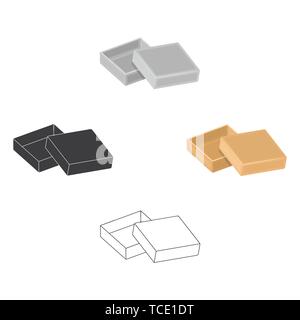 Boxing, Umhüllung, Fall, und anderes Symbol in Cartoon, schwarze Art.-Box, Container, Paket Symbole in Sammlung Stock Vektor