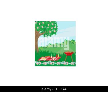Picknick BBQ party Erholung im Freien Stock Vektor