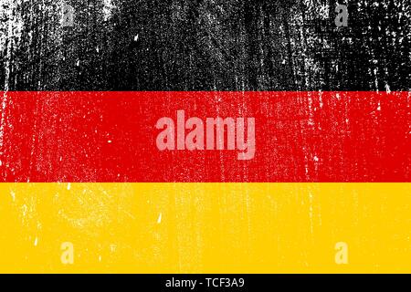 Grunge gestaltete Flagge Deutschlands. Für ihr Design Vorlage. Für Ihr Design Template Stock Vektor