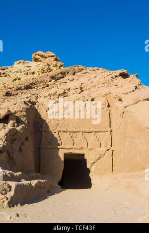 Nabatäische Siedlung Al Bidaya nabatäische Friedhof, Provinz Tabuk, Saudi-Arabien Stockfoto