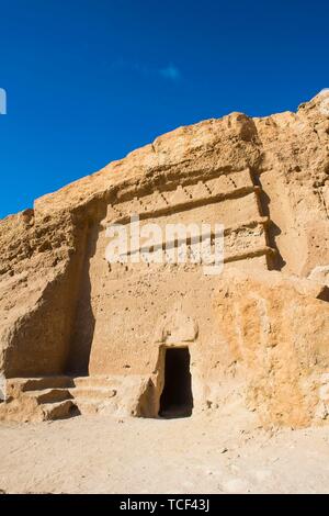 Nabatäische Siedlung Al Bidaya nabatäische Friedhof, Provinz Tabuk, Saudi-Arabien Stockfoto