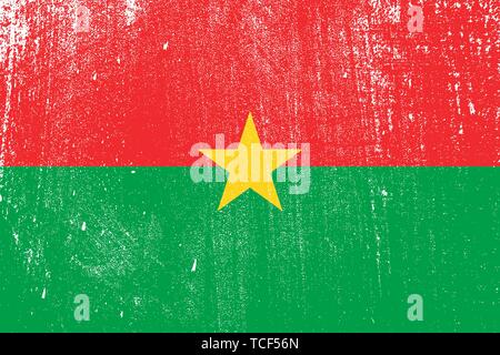 Grunge gestaltete Fahne von Burkina Faso. Für ihr Design Vorlage. Für Ihr Design Template Stock Vektor