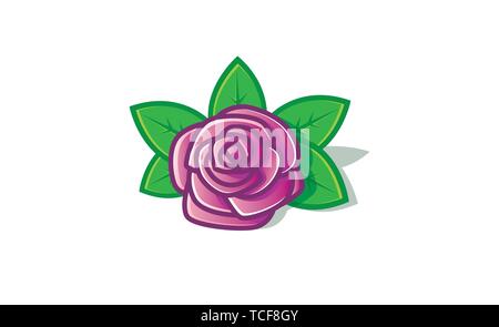 Red Rose Natur Lotus Logo Design Symbol Abbildung Stock Vektor