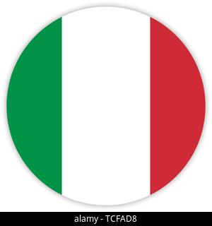 Einfache runde Flagge von Italien. Für ihr Design Vorlage. Für Ihr Design Template Stock Vektor
